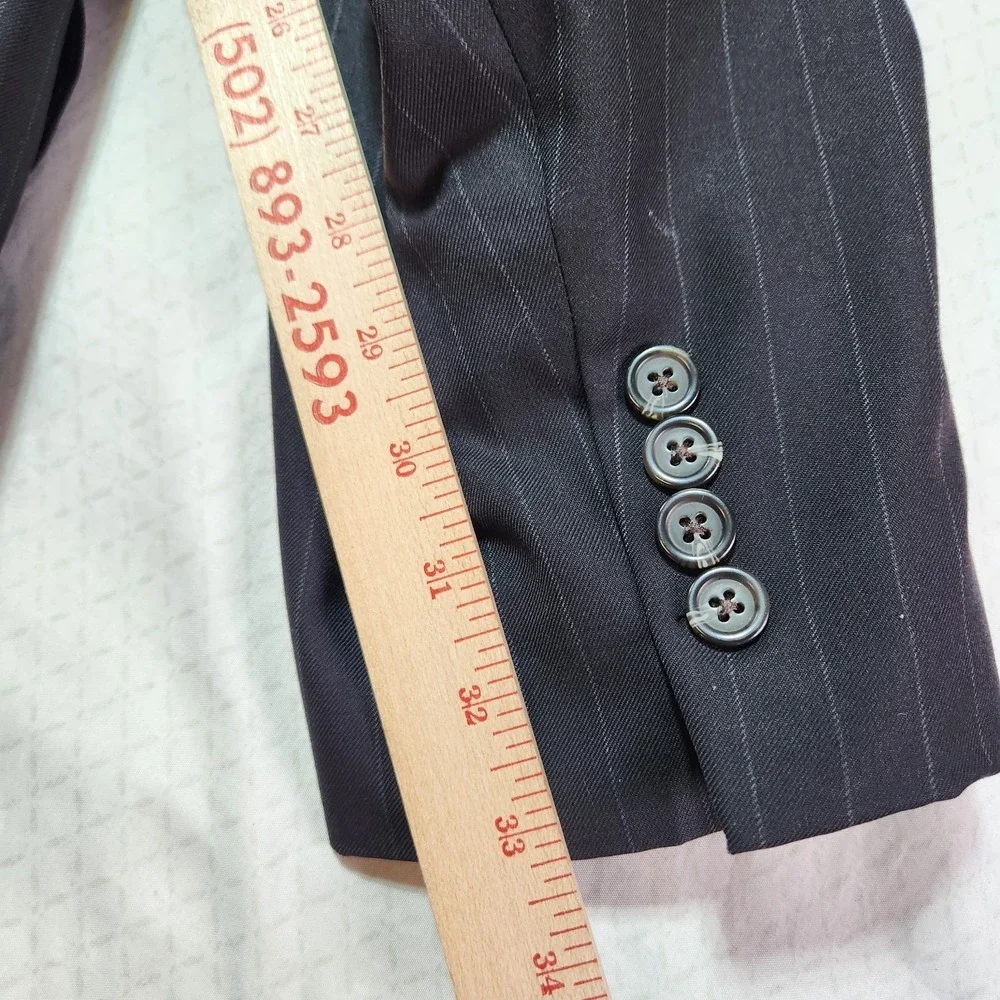 Ralph Lauren Blazer 42R Gray Pinstripe Wool Suit Jacket Mens Dillards 2 Button